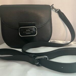 Coach Morgan Saddle Bag in Gunmetal Black Authentic New w/tags